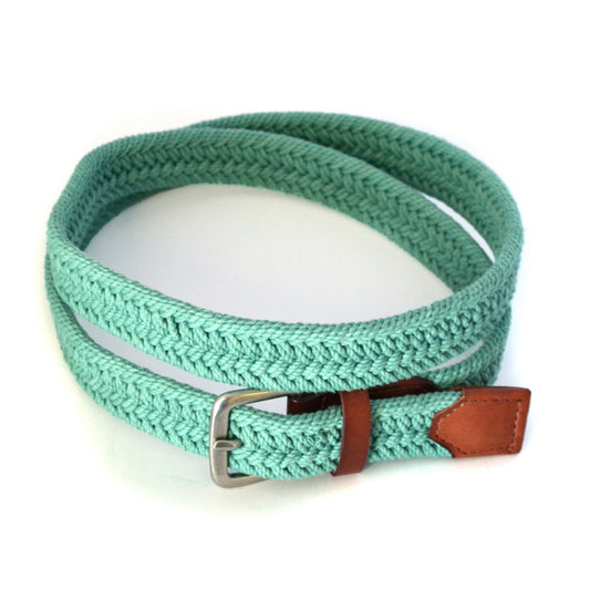 LOCK - Casual Green Cotton Webbing Belt - BeltNBags