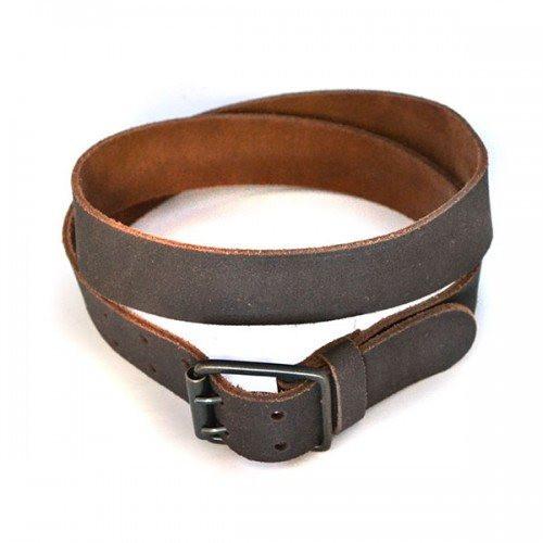 MARCELLO - Mens Brown Suede Leather Belt - BeltNBags