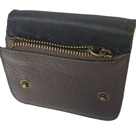 MORRIS - Men's Brown Genuine Leather Flip Wallet with Zip Pocket - BeltNBags
