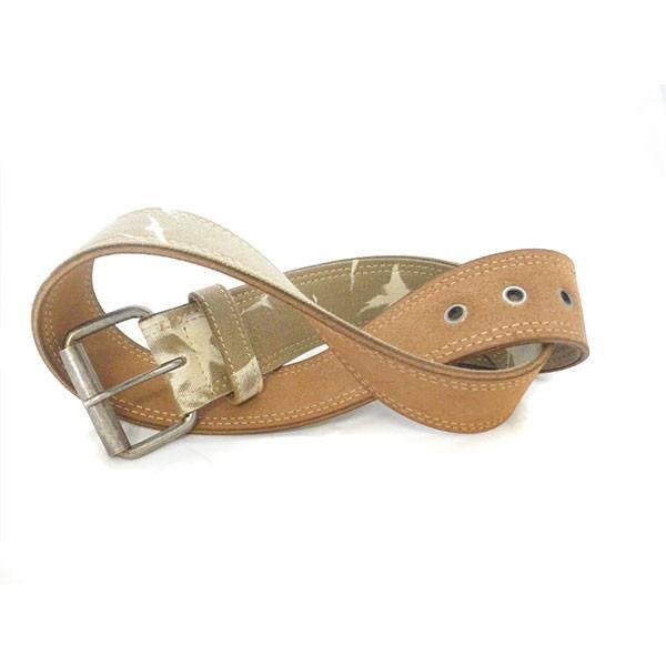 MIGUEL - Mens Sand Canvas & Leather Belt - BeltNBags