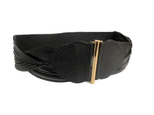 ELIZABETH - Black Genuine Leather Belt - Belt N Bags