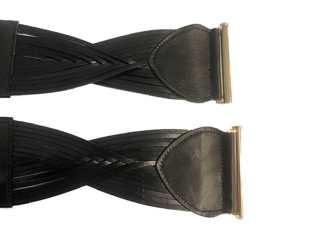 ELIZABETH - Black Genuine Leather Belt  - Belt N Bags