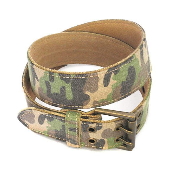 PARKER - Mens Khaki Canvas & Leather Belt - BeltNBags