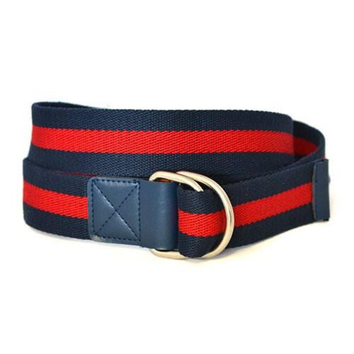 RODNEY - Mens Red & Navy Webbing Belt - BeltNBags