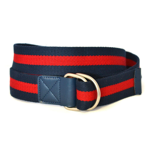 RODNEY - Mens Red & Navy Webbing Belt - BeltNBags