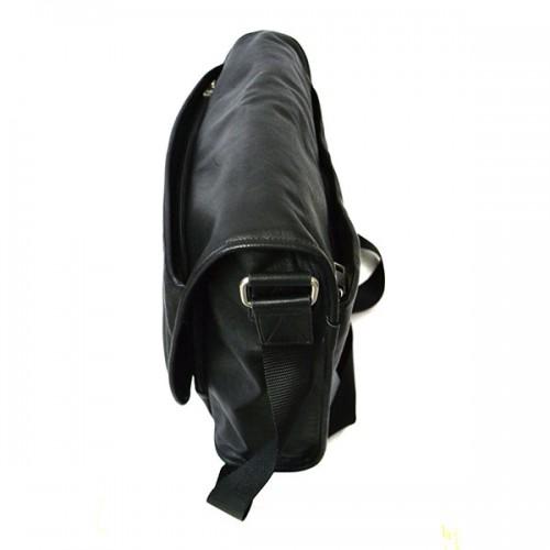 RIVERBANK - Mens Black Leather Crossbody Bag - BeltNBags