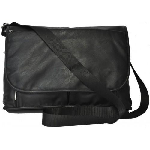 RIVERBANK - Mens Black Leather Crossbody Bag - BeltNBags