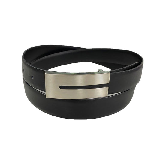 JOSHUA - Mens Black Genuine Leather Dress Belt