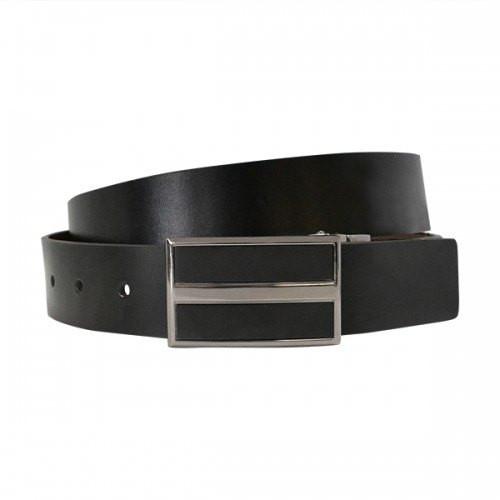 BOND - Mens Black and Brown Reversible Bonded Leather Belt