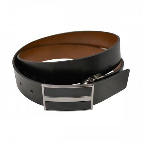 BOND - Mens Black and Brown Reversible Bonded Leather Belt