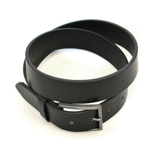 STAVROS - Mens Black Leather Dress Belt - BeltNBags