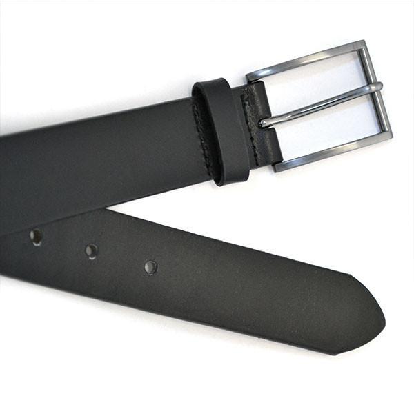 STAVROS - Mens Black Leather Dress Belt - BeltNBags