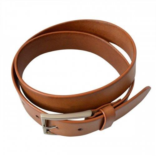STAVROS - Mens Camel Leather Dress Belt - BeltNBags