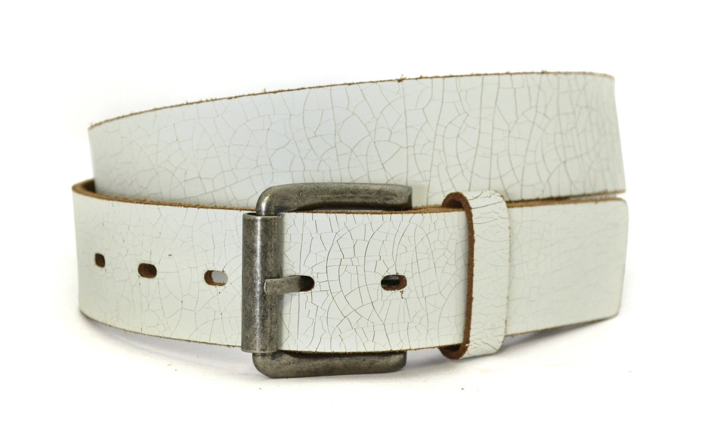 STEVEN - Mens White Leather Belt - BeltNBags