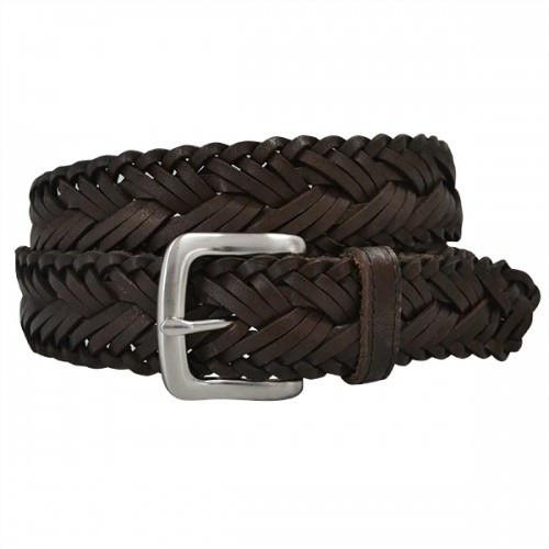 WYATT - Mens Chocolate Genuine Leather Belt - BeltNBags