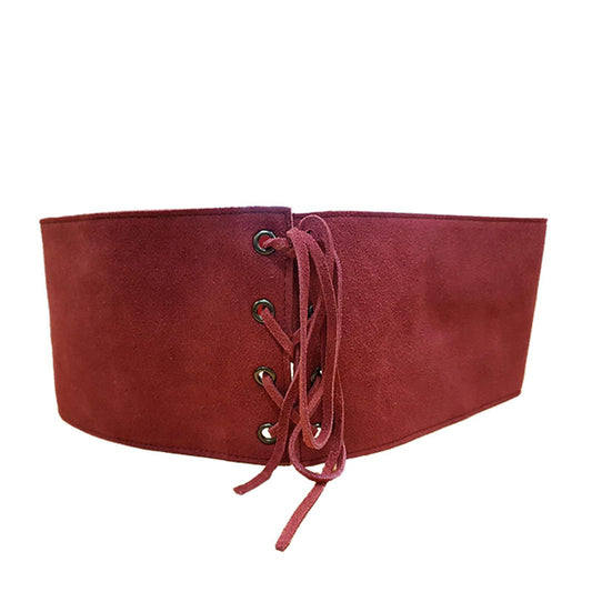 ARCADIA - Red Addison Road Suede Corset Waist Belt Cincher Style
