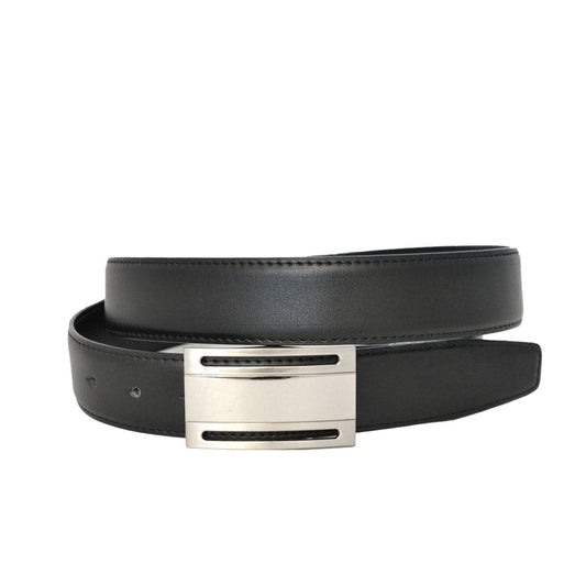 Alel - Mens Black Leather Dress Belt