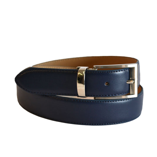 MASON - Men's Navy Genuine Leather Belt