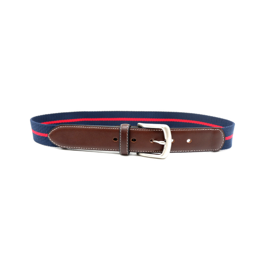 Duke Men's Navy Leather Belt