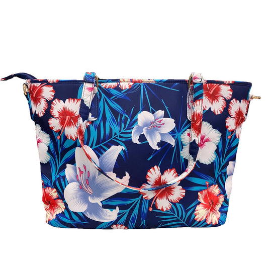 CALOUNDRA - Women's Red / Navy Flower Bag