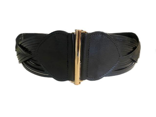 ELIZABETH - Black Genuine Leather Belt - Belt N Bags