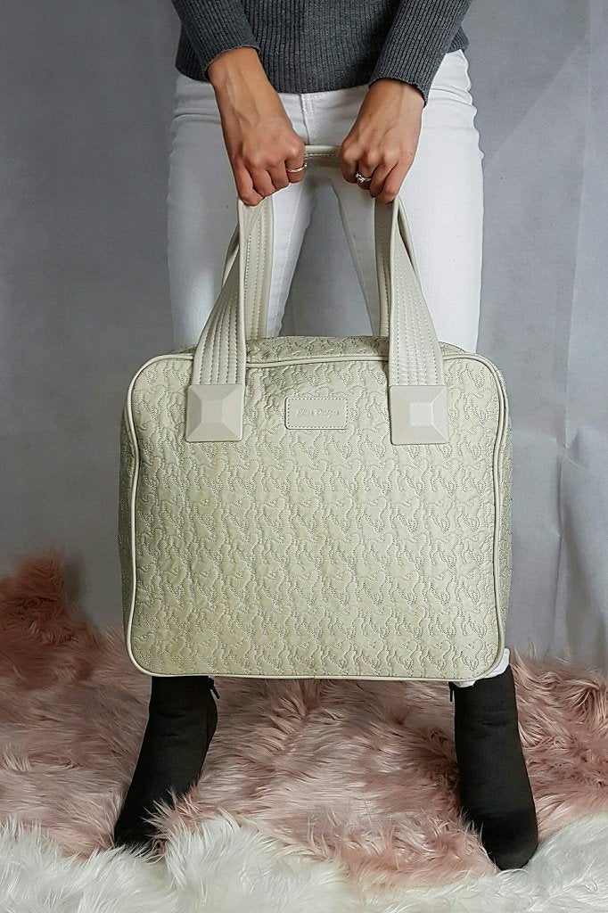 FARLEY - Womens White Lamb Embroidered Stitching Unique Handbag - Belt N Bags