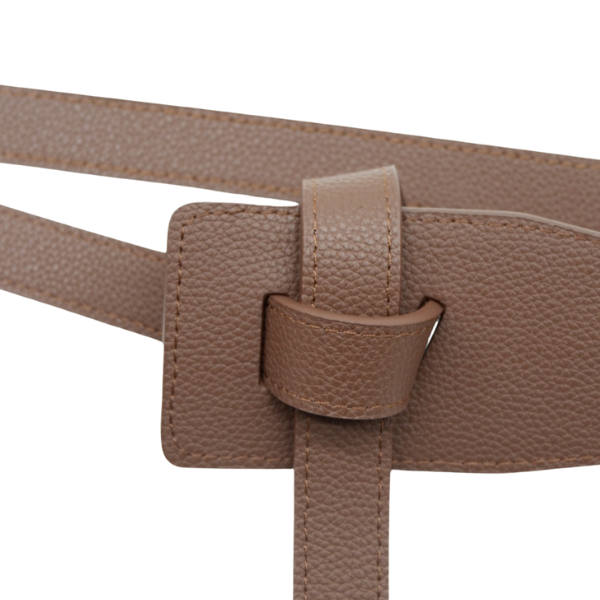 Marina - Brown Genuine Leather Knot Waist belt