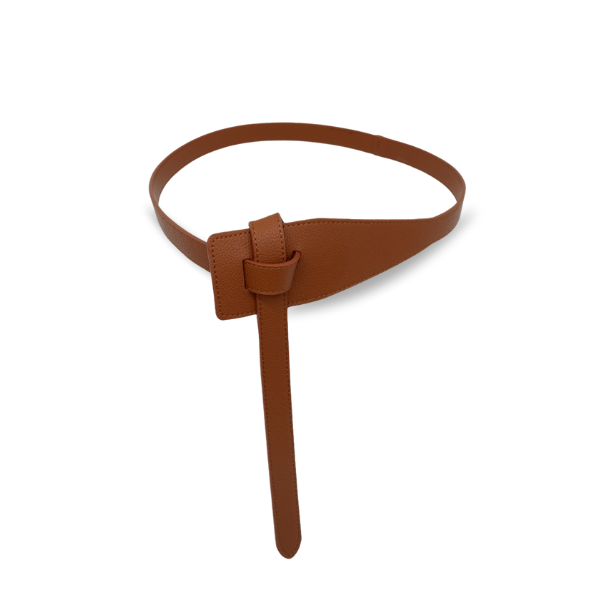 Exte Brown Leather Wide Waistband Tie Fastening Women\'s Belt Exte Brown Leather Wide Waistband Tie Fastening Women\ main image 2