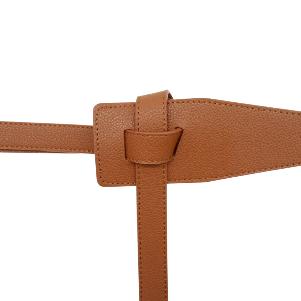 Marina - Tan Genuine Leather Knot Waist belt