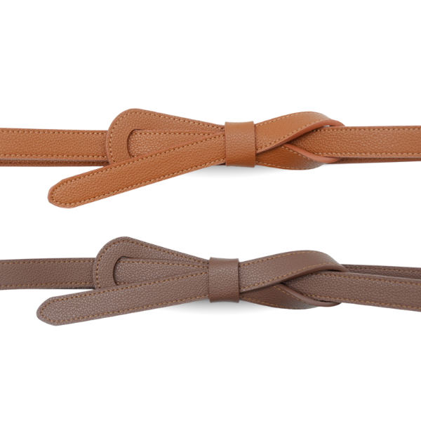 Olivia - Tan Genuine Leather Knot Waist belt