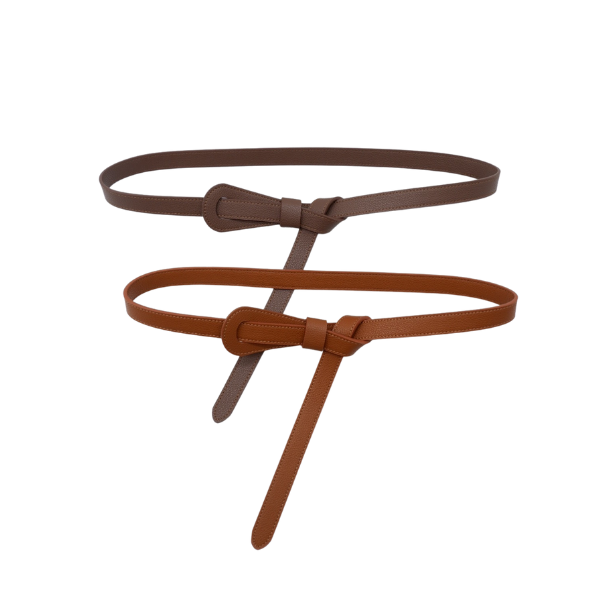 Olivia - Tan Genuine Leather Knot Waist belt
