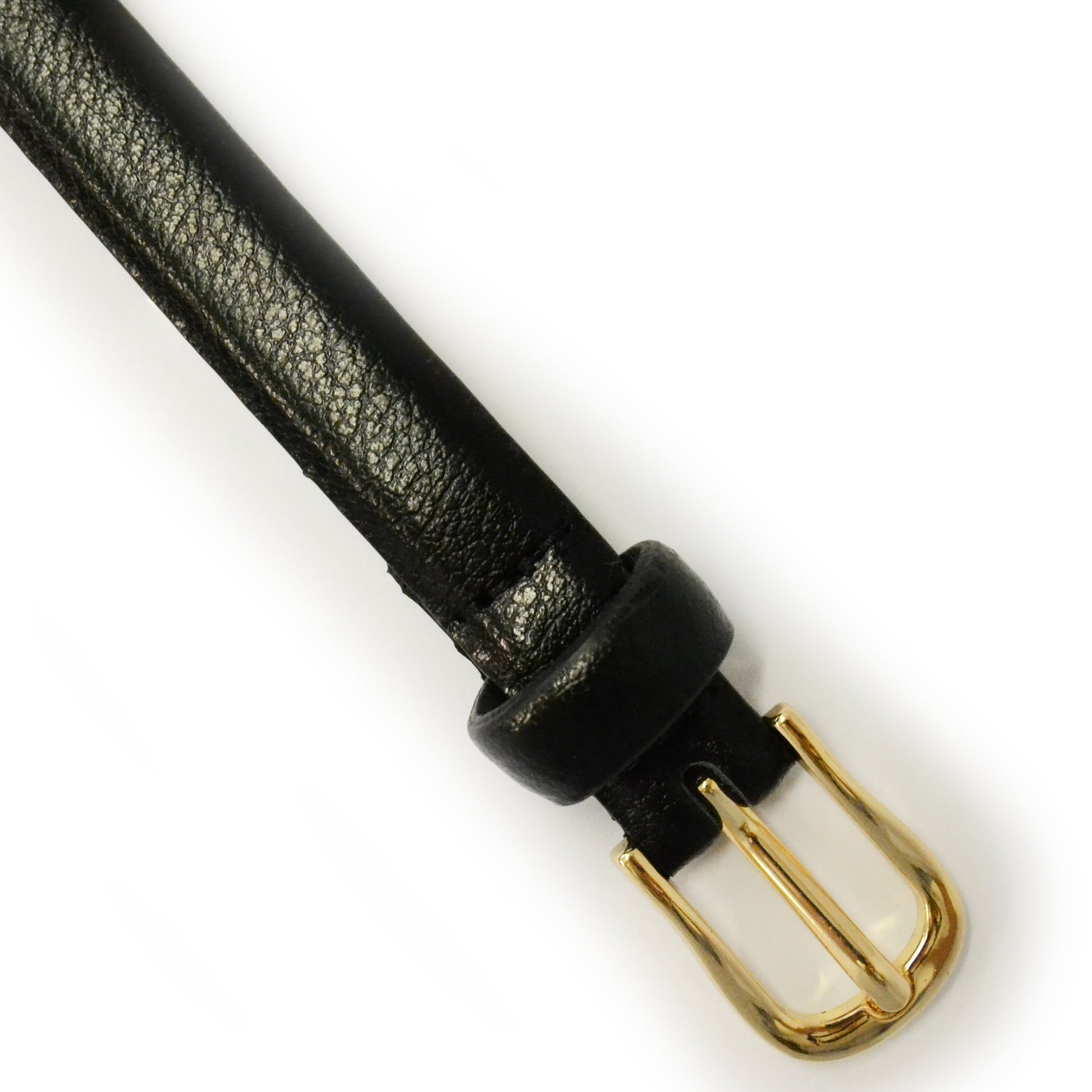 PIPER - Womens Black Genuine Leather Skinny Belt - BeltNBags
