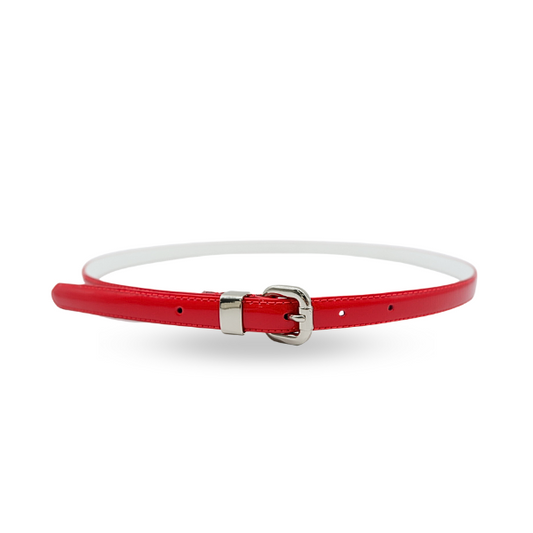 CARRIE -  Womens Red Patent Leather Belt