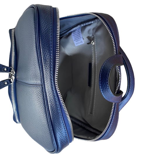 KINGSCLIFF - Navy Premium Genuine Leather Backpack