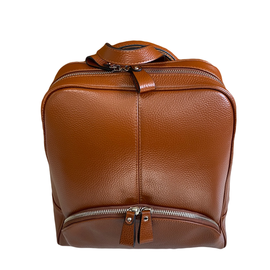 KINGSCLIFF - Tan Premium Genuine Leather Backpack