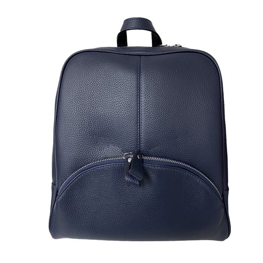 KINGSCLIFF - Navy Premium Genuine Leather Backpack