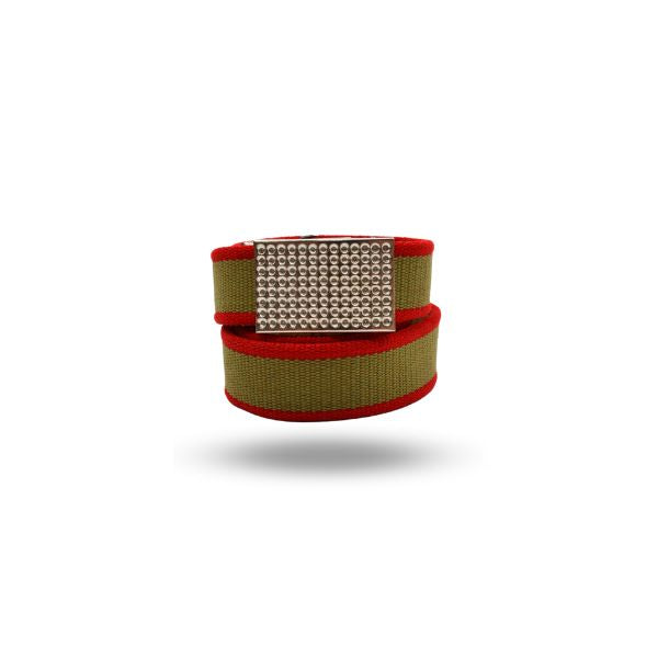 Paulo Canva Belt with Silver Buckle