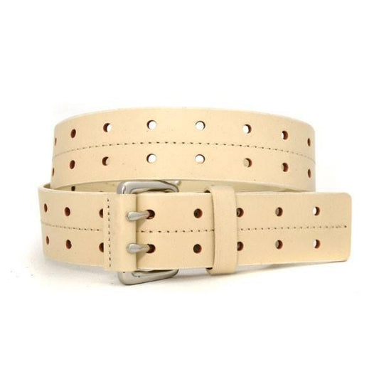 ASHTON - Mens Cream Genuine Leather Belt  - Belt N Bags
