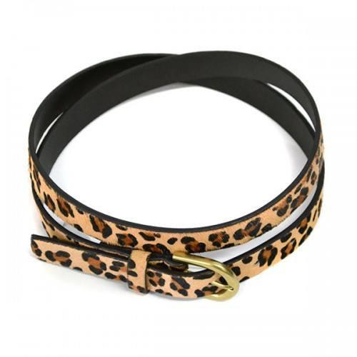 MANLY Women s Leopard Print Genuine Leather Belt
