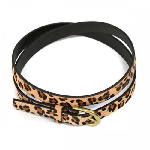 MANLY -Ladies Leopard Print Genuine Leather Belt - BeltNBags