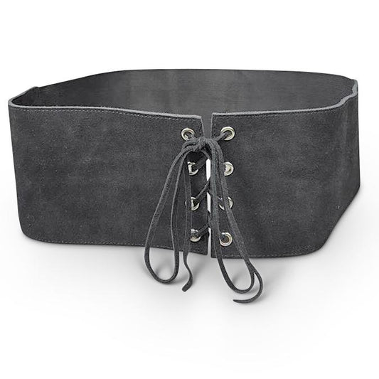 ARCADIA - Grey Addison Road Suede Corset Waist Belt Cincher Style  - Belt N Bags