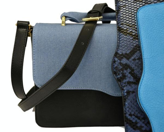 Billie  - Snakeskin Faux Leather Crossbody with Interchangeable Lids  - Belt N Bags