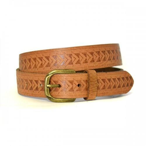 CAESAR - Unisex Tan Genuine Leather Belt  - Belt N Bags
