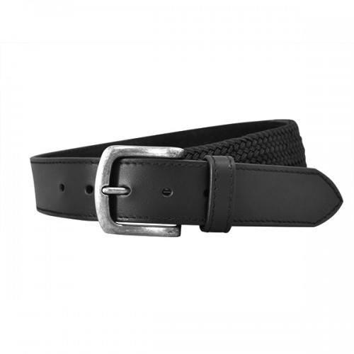 DAMIEN - Mens Black Genuine Leather Flexi-Belt  - Belt N Bags