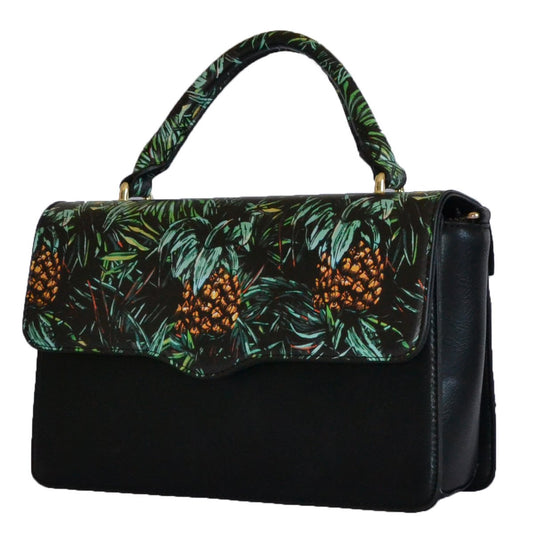 Billie  - Tropical Faux Leather Crossbody with Interchangeable Lids  - Belt N Bags