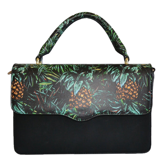 Billie  - Tropical Faux Leather Crossbody with Interchangeable Lids  - Belt N Bags