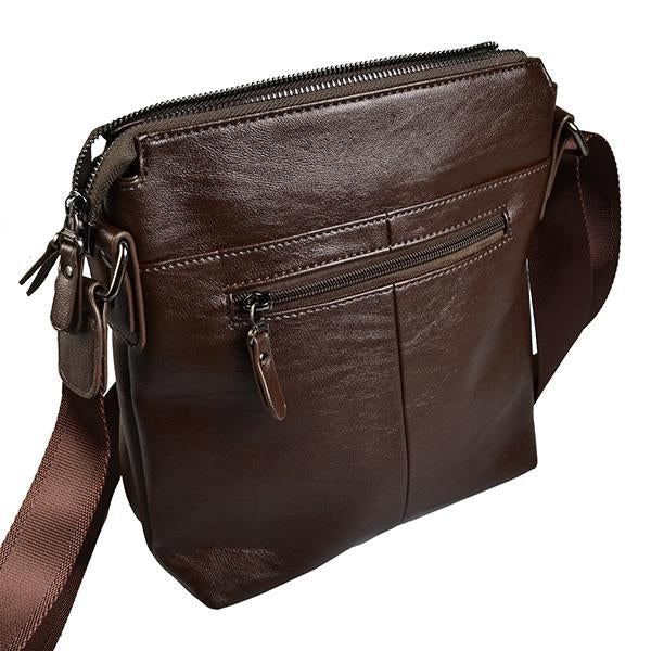 DARREN - Mens Brown Faux Leather Crossbody Bag  - Belt N Bags