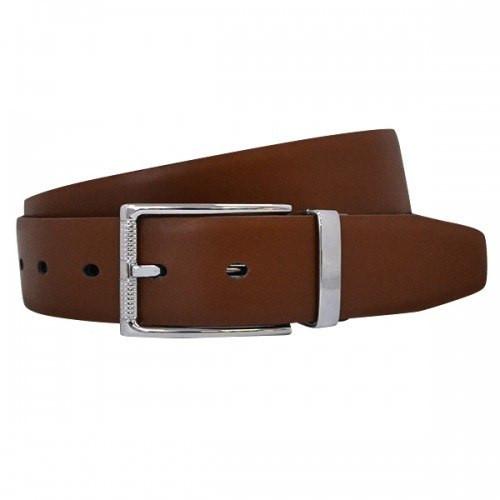 ELTON - Mens Tan and Black Leather Belt  - Belt N Bags