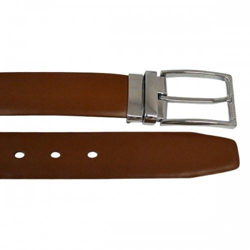 ELTON - Mens Tan and Black Leather Belt  - Belt N Bags