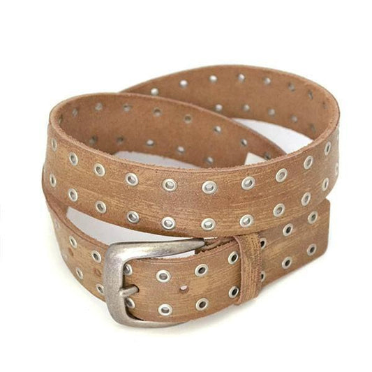 EMILIO - Mens Light Brown  Leather Belt  - Belt N Bags